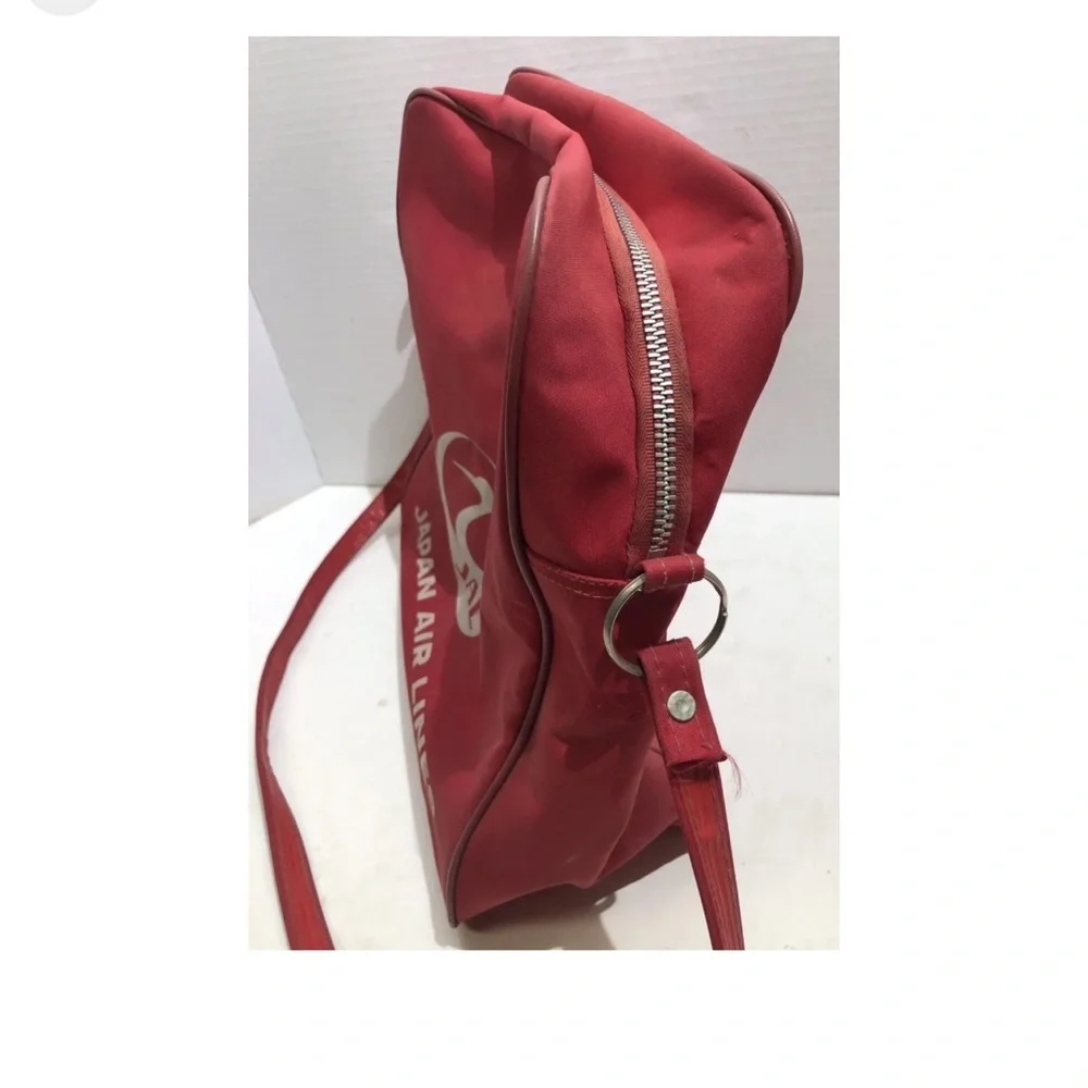 Vintage Japan Airlines Maruyoshi Nylon Travel Tote Red Bag Made In Japan